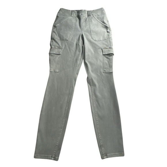 SPANX Stretch Twill Cargo Pants Olive Green Large Pockets Slimming Streetwear - Picture 1 of 11